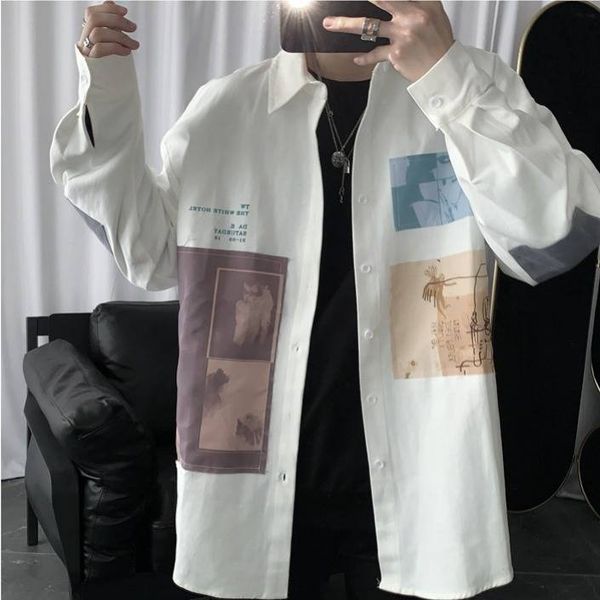 2021 new primavera retalhos de algodo masculina hip hop camisa streetwear manga longa casual magro ajuste camisas moda alta rua s 31ir, White;black
2021 new primavera retalhos de algodo masculina hip hop camisa streetwear manga longa casual magro ajuste camisas moda alta rua s 31ir, White;black
