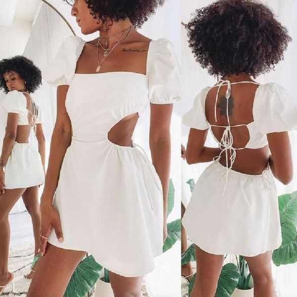 casual dresses square collar puff sleeve mini sweet dress woman backless high waist loose linen solid 2021 summer swing, Black;gray
casual dresses square collar puff sleeve mini sweet dress woman backless high waist loose linen solid 2021 summer swing, Black;gray