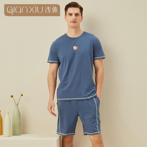 men's sleepwear couple's home service suit light break summer bamboo fiber round neck short-sleeved pajamas men, Black;brown
men's sleepwear couple's home service suit light break summer bamboo fiber round neck short-sleeved pajamas men, Black;brown