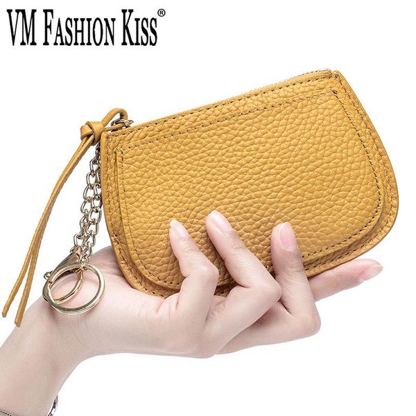 card holders 100% lychee pattern cowhide bank wallet solid color zipper coin purse leather chain keychain mini wallets, Brown;gray
card holders 100% lychee pattern cowhide bank wallet solid color zipper coin purse leather chain keychain mini wallets, Brown;gray