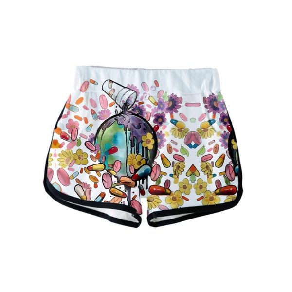 women's shorts juice wrld ladies casual 3d print women summer sale 2021 kawaii plus regular, White;black