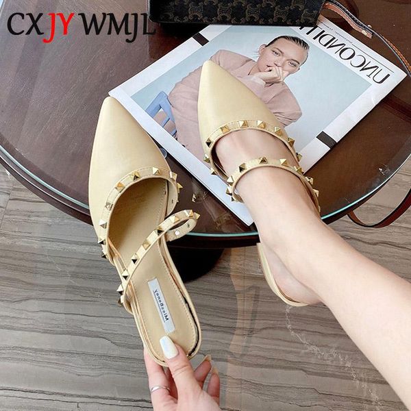 cxjywmjl 2021 new women slippers british style pu pointed mules slippers summer ladies rivet shoes fashion baotou flip flops, Black
cxjywmjl 2021 new women slippers british style pu pointed mules slippers summer ladies rivet shoes fashion baotou flip flops, Black