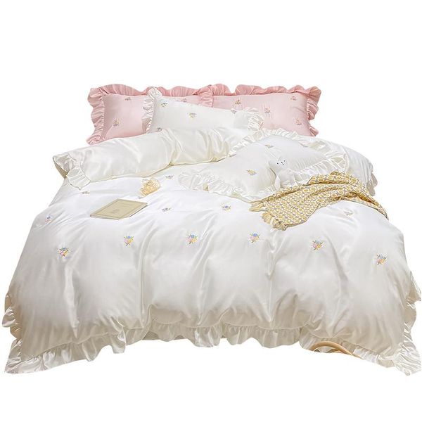 bedding sets cool home princess style silk set four pieces embroidery flowers l13
bedding sets cool home princess style silk set four pieces embroidery flowers l13