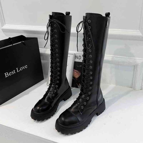 boots women combat antumn female high platform gothic shoes black leather lace up knee j4es
boots women combat antumn female high platform gothic shoes black leather lace up knee j4es