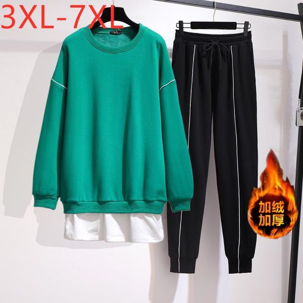 new ladies autumn winter plus size sports sets for women large loose black fleece thick keep warm training suit 4xl 5xl 6xl 7xl, White
new ladies autumn winter plus size sports sets for women large loose black fleece thick keep warm training suit 4xl 5xl 6xl 7xl, White