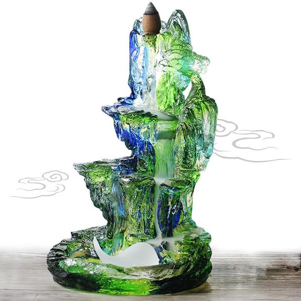 fragrance lamps waterfall backflow incense burner handmade mountain censer hill stick holder buddhist soothing spirits purify 
fragrance lamps waterfall backflow incense burner handmade mountain censer hill stick holder buddhist soothing spirits purify