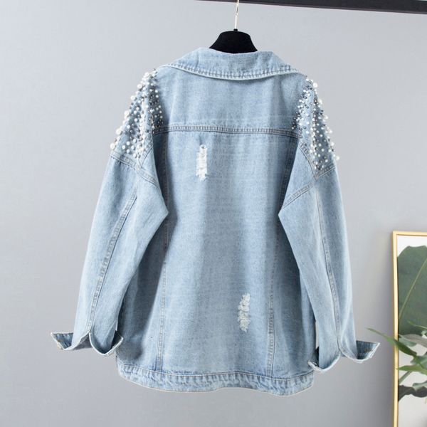 vintage mid beading denim women frayed long sleeve jeans jacket coat female oversized loose blue student outerwear 5tbw, Black;brown
vintage mid beading denim women frayed long sleeve jeans jacket coat female oversized loose blue student outerwear 5tbw, Black;brown