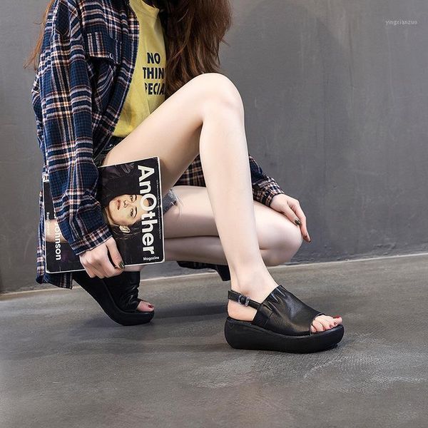 sandals women's 2021 summer high soled fashion retro leather single shoes casual cowhide1, Black
sandals women's 2021 summer high soled fashion retro leather single shoes casual cowhide1, Black