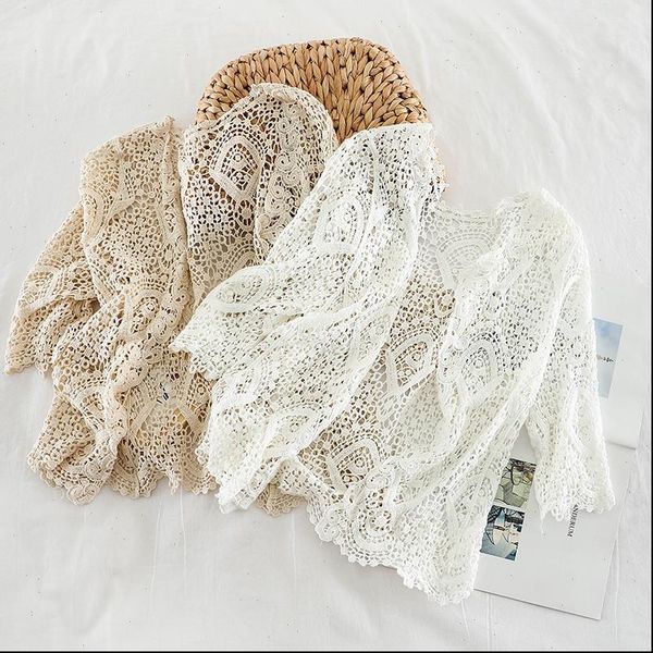 knitted shrug women bohemian style midi sleeve lace open cardigan short knitting outwear hollow out sweater geometric, White;black
knitted shrug women bohemian style midi sleeve lace open cardigan short knitting outwear hollow out sweater geometric, White;black