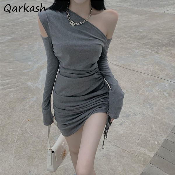 casual dresses dress women shirring pure color spring party streetwear ladies ulzzang design vestidos slim soft trendy femme ins, Black;gray
casual dresses dress women shirring pure color spring party streetwear ladies ulzzang design vestidos slim soft trendy femme ins, Black;gray