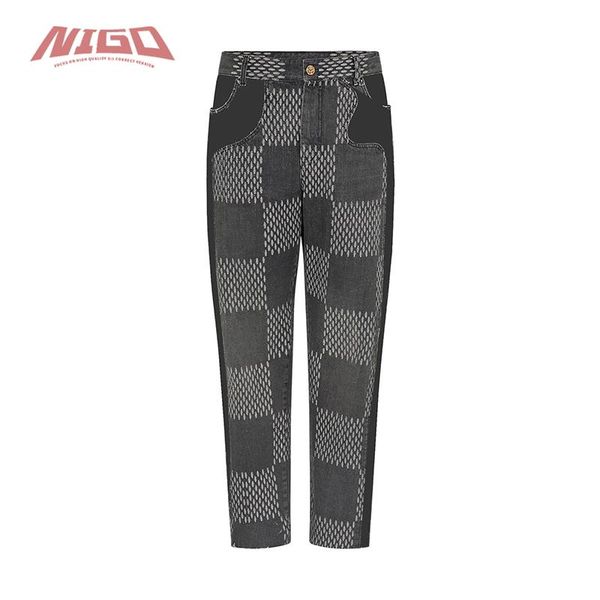 men's pants nigo plaid panel jeans denim #nigo857, Black
men's pants nigo plaid panel jeans denim #nigo857, Black