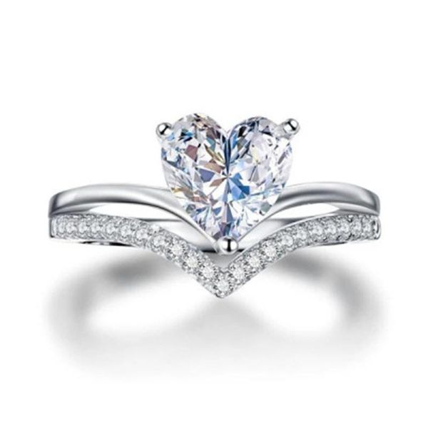 wedding rings fashion silver color women's double layer ring heart zircon micro inlay finger for girl jewelry, Slivery;golden
wedding rings fashion silver color women's double layer ring heart zircon micro inlay finger for girl jewelry, Slivery;golden