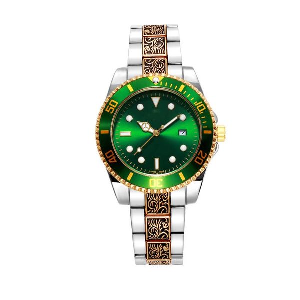 wristwatches green calendar men's glow-in-the-dark quartz watch, Slivery;brown
