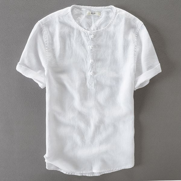 2021 new design collarless buckle linen male short sleeve shirt summer brand clothing casual men shirts flax camisa zq18, White
2021 new design collarless buckle linen male short sleeve shirt summer brand clothing casual men shirts flax camisa zq18, White
