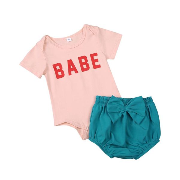 clothing sets infant baby girl two piece set, baby's short sleeve babe lettering romper bow shorts for infants summer, White
clothing sets infant baby girl two piece set, baby's short sleeve babe lettering romper bow shorts for infants summer, White