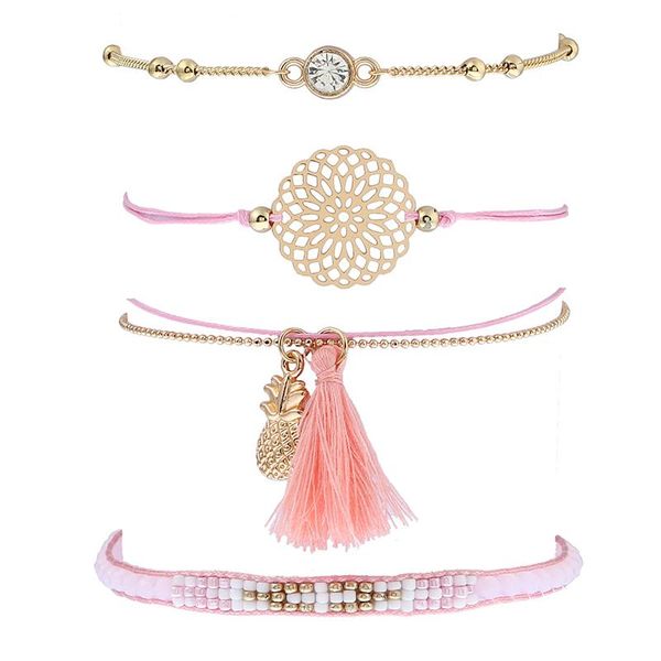 charm bracelets 8seasons bohemia beaded rope set golden multicolor tassel love shell pineapple rhinestone women jewel 1 ( 4 pcs ), Golden;silver
charm bracelets 8seasons bohemia beaded rope set golden multicolor tassel love shell pineapple rhinestone women jewel 1 ( 4 pcs ), Golden;silver