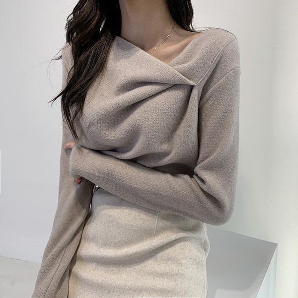 women's sweaters wavsiyier solid korean irrengular jumper winter pullover autumn vintage knitted 2021 thick chic oversized elegant swea, White;black
women's sweaters wavsiyier solid korean irrengular jumper winter pullover autumn vintage knitted 2021 thick chic oversized elegant swea, White;black