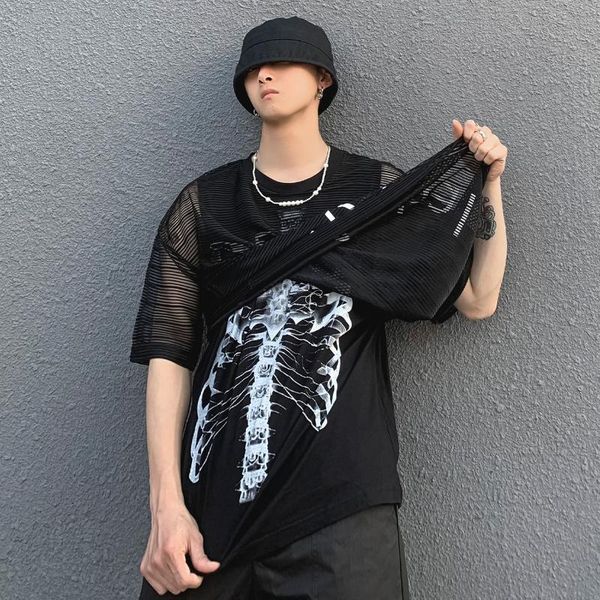 men's t-shirts 11 bybb's dark 2021 streetwear patchwork skeleton net harajuku tshirts summer hip hop t-shirt men oversize short sl, White;black
men's t-shirts 11 bybb's dark 2021 streetwear patchwork skeleton net harajuku tshirts summer hip hop t-shirt men oversize short sl, White;black