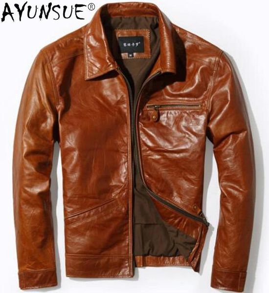 men's leather & faux ayunsue real cow jacket men vintage spring autumn cowhide coat motorcycle man veste cuir homme kj6648, Black
men's leather & faux ayunsue real cow jacket men vintage spring autumn cowhide coat motorcycle man veste cuir homme kj6648, Black
