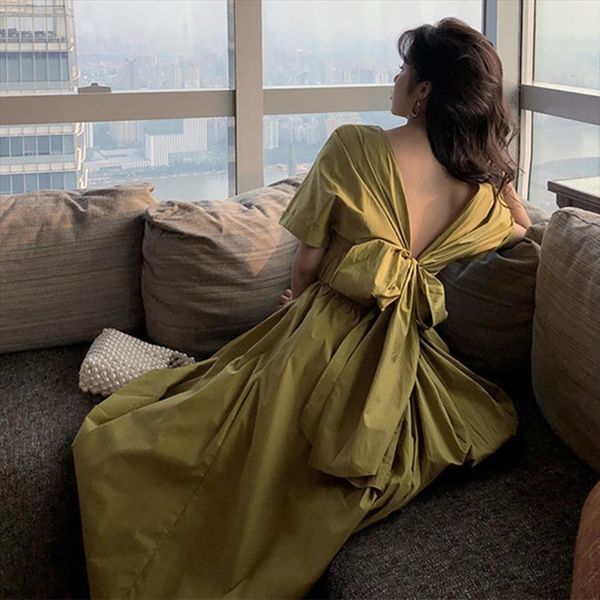summer short sleeve korean fashion women dress back bow tie up chic midi two wearing style swing ladies dresses elegant, Black;gray
summer short sleeve korean fashion women dress back bow tie up chic midi two wearing style swing ladies dresses elegant, Black;gray