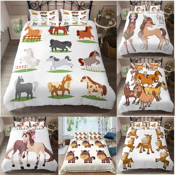 horse cartoon bedding set 3d cute printed duvet cover bedcloth 2/3pcs home textil luxury bedspread
horse cartoon bedding set 3d cute printed duvet cover bedcloth 2/3pcs home textil luxury bedspread