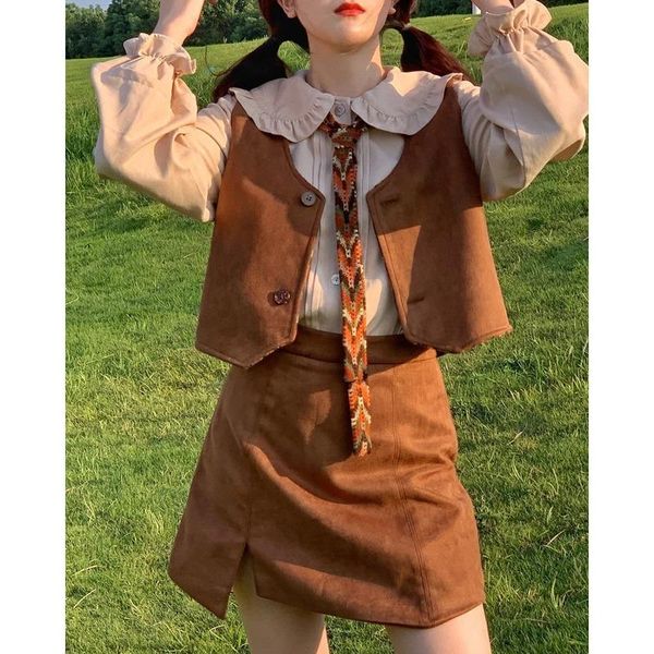 women's vests suede for women temperament chic korean street cardigan elegant all-match casual slim single breasted v-neck female, Black;white
women's vests suede for women temperament chic korean street cardigan elegant all-match casual slim single breasted v-neck female, Black;white