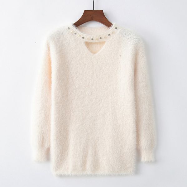 2021 new autumn nightgown pearl diamond ornament mink knitting versatile woman's sweater u56d, White;black
2021 new autumn nightgown pearl diamond ornament mink knitting versatile woman's sweater u56d, White;black