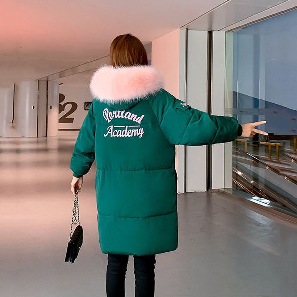 big fur collar hooded cotton coat oversize women's 2021 new korean loose thickened straight tube padded coat female pocket e141, Black
big fur collar hooded cotton coat oversize women's 2021 new korean loose thickened straight tube padded coat female pocket e141, Black