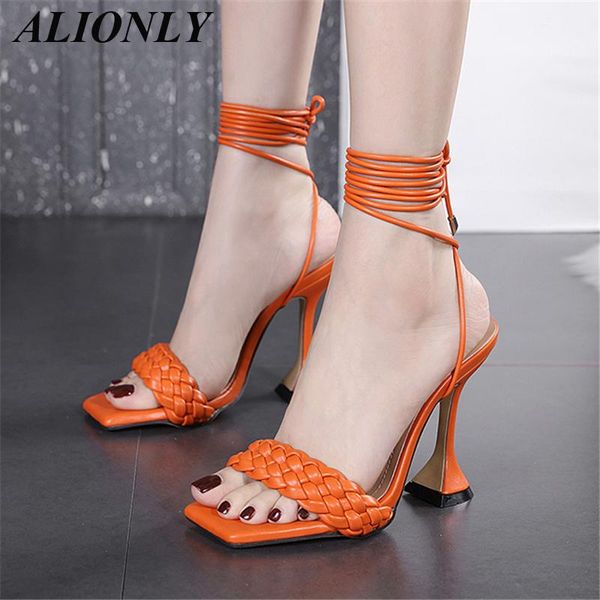 sandals alionly hollow cross-tied weave shoes for women 2021 summer cozy leather peep toe ankle strap ladies strange heels pumps, Black
sandals alionly hollow cross-tied weave shoes for women 2021 summer cozy leather peep toe ankle strap ladies strange heels pumps, Black