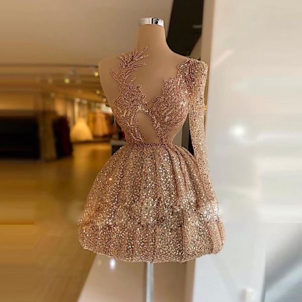 party dresses sequined mini cocktail with sheer neckline one shoulder short dress for christmas girls birthday gowns, White;black
party dresses sequined mini cocktail with sheer neckline one shoulder short dress for christmas girls birthday gowns, White;black