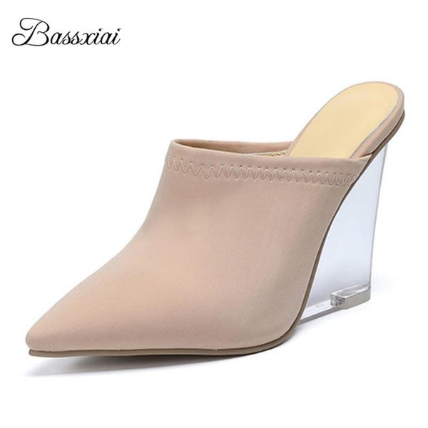 stretch fabric point toe runway mules lady clear crystal high wedges slingbacks lazyman outwear sandals women summer, Black
stretch fabric point toe runway mules lady clear crystal high wedges slingbacks lazyman outwear sandals women summer, Black