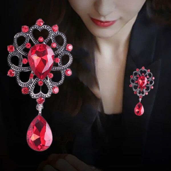 new water drop crystal rhinestones brooches ladies jewelry big red glass brooch pin for women wedding jewelry gifts, Gray
new water drop crystal rhinestones brooches ladies jewelry big red glass brooch pin for women wedding jewelry gifts, Gray