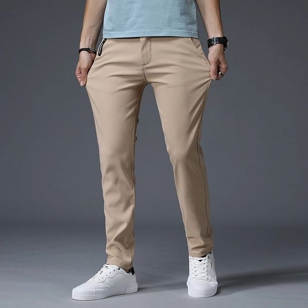 2021 spring new business fashion casual elastic straigh male brand grey blue khaki men broek, Black
2021 spring new business fashion casual elastic straigh male brand grey blue khaki men broek, Black