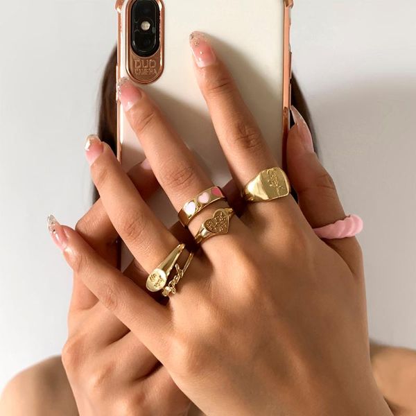 cluster rings lacteo 6 pcs/set steampunk carved rose letter charm for women acrylic bohemian painted heart ring jewelry accessories, Golden;silver
cluster rings lacteo 6 pcs/set steampunk carved rose letter charm for women acrylic bohemian painted heart ring jewelry accessories, Golden;silver