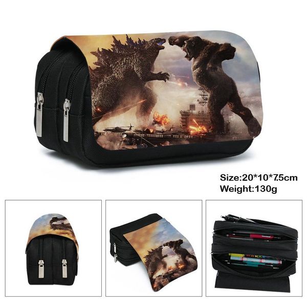 card holders godzillas king kong canvas pencil case students pen bags pack gifts for kids friends, Brown;gray
card holders godzillas king kong canvas pencil case students pen bags pack gifts for kids friends, Brown;gray