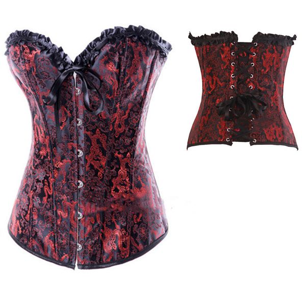 woman bustiers red black overbust corsets and bustiers women lace ruffle buckle corsets lingerie vintage jacquard brocade corselet, Black;white
woman bustiers red black overbust corsets and bustiers women lace ruffle buckle corsets lingerie vintage jacquard brocade corselet, Black;white