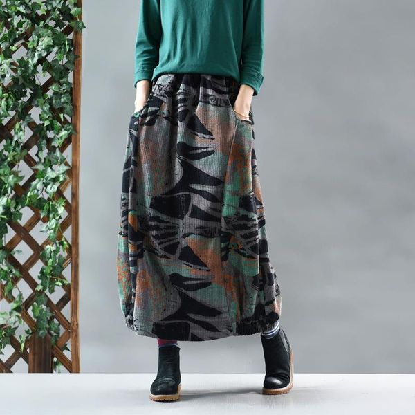 skirts women skirt 2021 autumn winter elastic waist loose corduroy cotton printing long pockets vintage female, Black
skirts women skirt 2021 autumn winter elastic waist loose corduroy cotton printing long pockets vintage female, Black