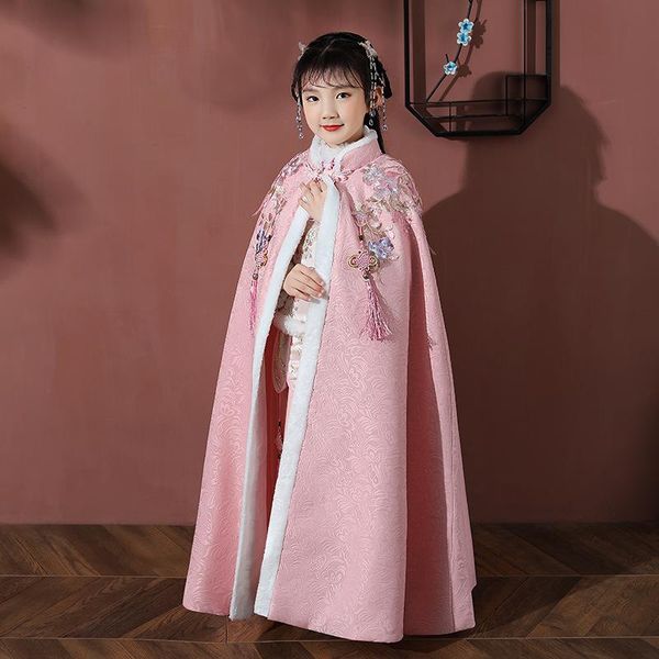 coat girls cloak children hanfu out windproof warm shawl baby with velvet chinese style manteau, Blue;gray
coat girls cloak children hanfu out windproof warm shawl baby with velvet chinese style manteau, Blue;gray