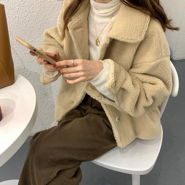 women's fur & faux lucyever harajuku turn-down collar jacket women 2021 winter soft plush coat woman streetwear oversize furry jackets, Black
women's fur & faux lucyever harajuku turn-down collar jacket women 2021 winter soft plush coat woman streetwear oversize furry jackets, Black