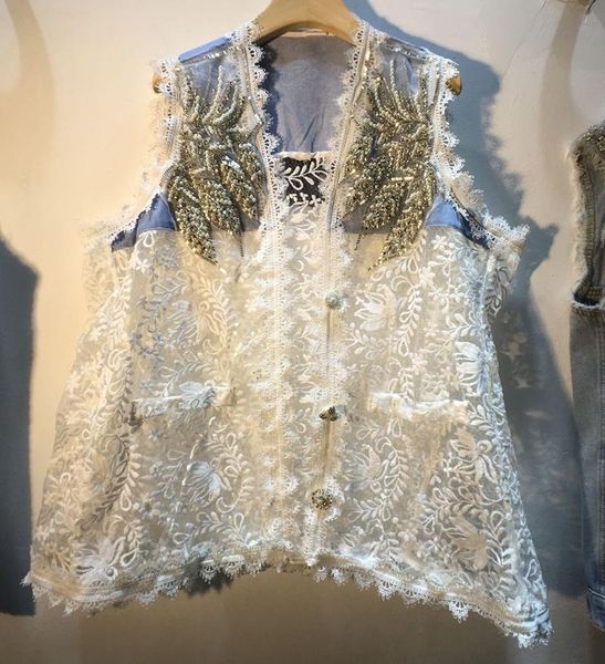 women's vests european 2021 summer loose full sequined pearl v-neck sleeveless vest jacket streetwear women sweet lace cardigan coat, Black;white
women's vests european 2021 summer loose full sequined pearl v-neck sleeveless vest jacket streetwear women sweet lace cardigan coat, Black;white