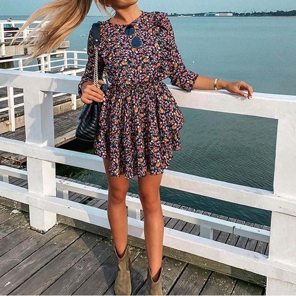 casual dresses flower print mini dress vintage ruffle women summer o-neck a-line black long sleeve party fashion vestidos, Black;gray
casual dresses flower print mini dress vintage ruffle women summer o-neck a-line black long sleeve party fashion vestidos, Black;gray