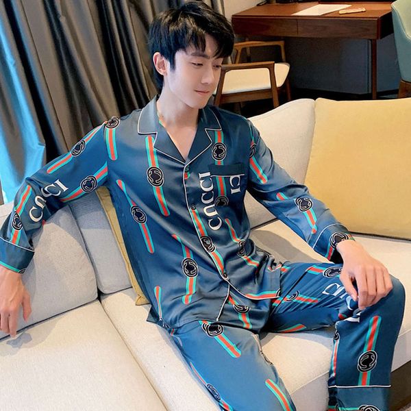men's pajamas 2021 new ice long sleeve summer thin youth spring and autumn silk home wear, Black;brown
men's pajamas 2021 new ice long sleeve summer thin youth spring and autumn silk home wear, Black;brown