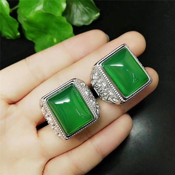 cluster rings 100% real green jade resizable agate ring 925 sterling silver for men emerald natural stone jewelry, Golden;silver
cluster rings 100% real green jade resizable agate ring 925 sterling silver for men emerald natural stone jewelry, Golden;silver