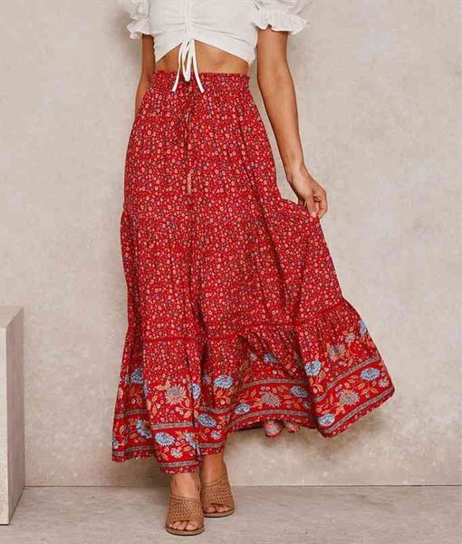 vintage chic long skirts women floral print beach bohemian skirt summer high elastic waist rayon cotton boho maxi skirts, Black
vintage chic long skirts women floral print beach bohemian skirt summer high elastic waist rayon cotton boho maxi skirts, Black