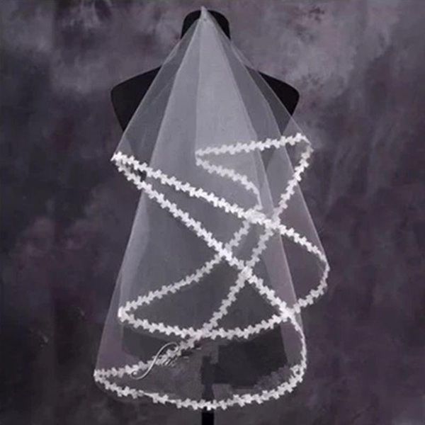 bridal veils 90-110cm women marriage one layer cathedral short wedding veil floral leaves lace edge trim appliques white without comb, Black
bridal veils 90-110cm women marriage one layer cathedral short wedding veil floral leaves lace edge trim appliques white without comb, Black