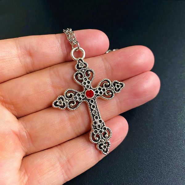 pendant necklaces punk alloy flower religious cross gothic short chain collar chunky finding women jewelry, Silver
pendant necklaces punk alloy flower religious cross gothic short chain collar chunky finding women jewelry, Silver