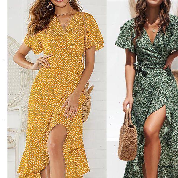 2021 summer new fashion robe printed chiffon maxi dress v neck ruffles boho dress beach style dress summer, Black;gray
2021 summer new fashion robe printed chiffon maxi dress v neck ruffles boho dress beach style dress summer, Black;gray