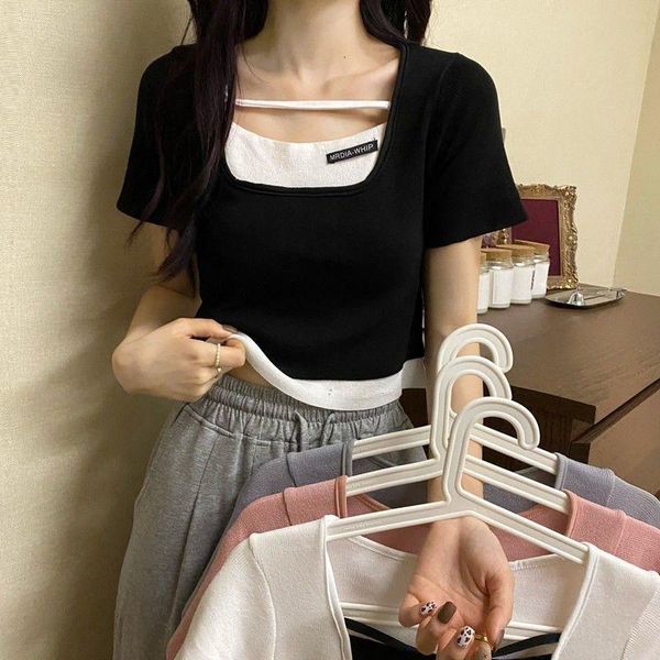 women's t-shirt woman tshirts -piece knitted sweaters summer 2021 short-sleeved crop mujer camisetas, White
women's t-shirt woman tshirts -piece knitted sweaters summer 2021 short-sleeved crop mujer camisetas, White