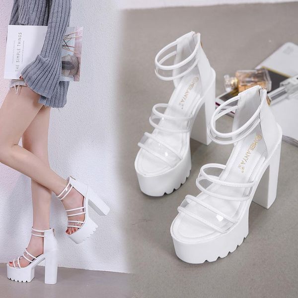 korean version of thick heeled women's shoes super high heels waterproof wind sandals platform sandals zapatos de mujer fashion, Black
korean version of thick heeled women's shoes super high heels waterproof wind sandals platform sandals zapatos de mujer fashion, Black