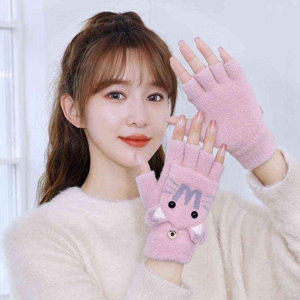 autumn and winter women's flip warm glov wool tweed cartoon student lovely half finger glov
autumn and winter women's flip warm glov wool tweed cartoon student lovely half finger glov